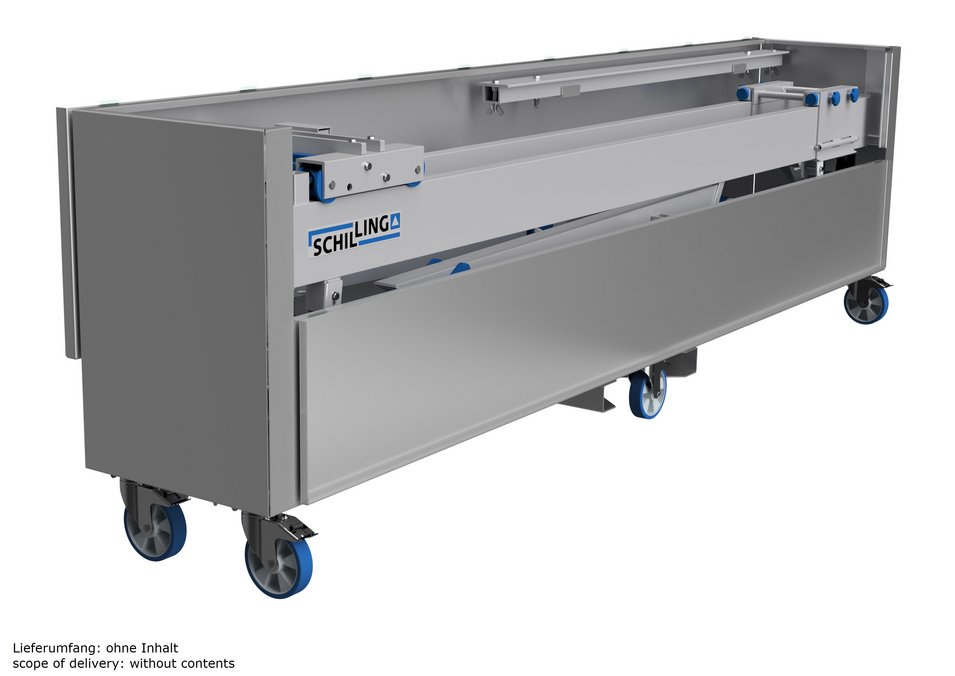 SCHILLING Alu-Transportbox mit 6 Rollen zum einfachen Transport von Kran und Hebetechnik.