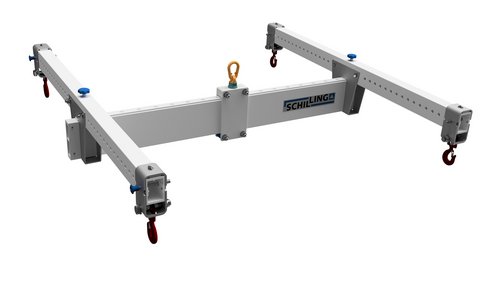 SCHILLING H-Traverse aus Aluminium: Dreiteilige Traverse mit Haken an den Enden.