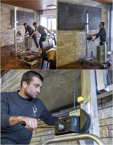 Verschiedene Impressionen des Einsatzes des SCHILLING Multilift im Urzeitmuseum.