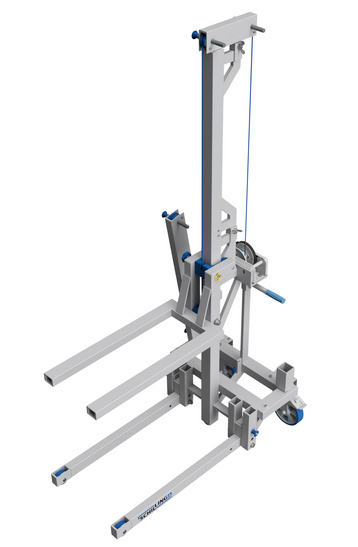 SCHILLING Hubgabel mit Hebemechanismus und ausziehbaren Gabeln zum Anheben und Transportieren von Lasten.