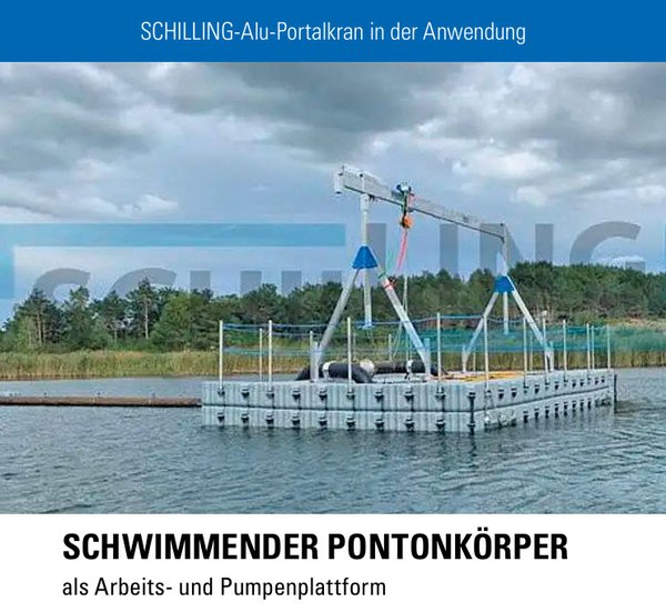 Schwimmender Pontonkörperals Arbeits- und Pumpenplattform