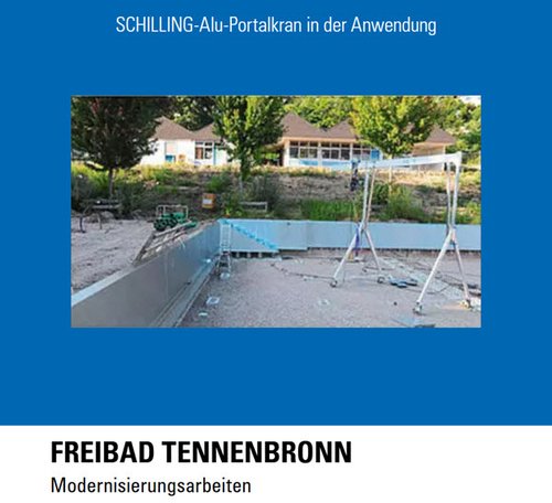 Aluminium gantry crane modernisation outdoor pool
