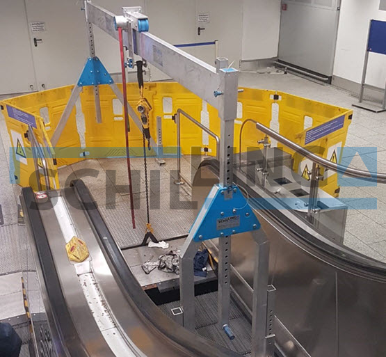 Aluminium gantry crane maintenance work at an airport