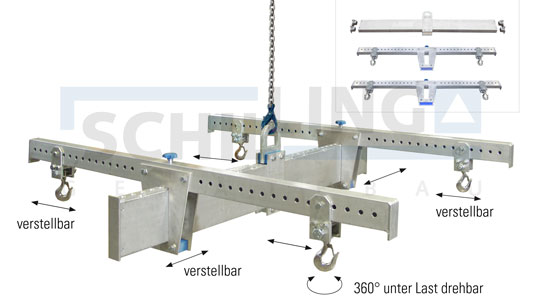 Alu-Lasttraverse H-Bauweise – unter Last drehbar