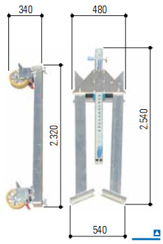 Grua-pórtico de alumínio, móvel sob carga, capacidades de carga de 1000 kg e 1500 kg