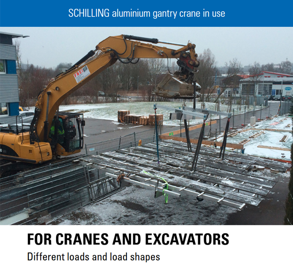 Aluminium crossbeam on excavator