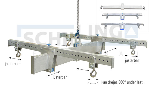 Lasttravers af aluminium i H-konstruktion