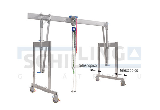 Grúa de pórtico de aluminio - con pies telescópicos