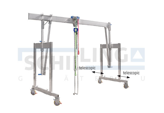 Aluminium Gantry Crane with telescopic feet