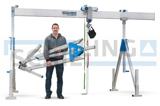 Hoist block on aluminium gantry crane